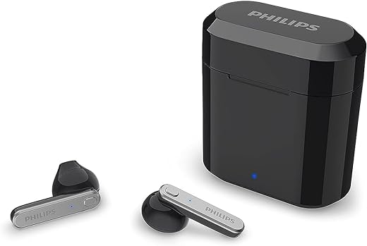 PHILIPS Audio TWS TAT3225/94 True Wireless Earbuds with 24 Hour Playtime (6+18), IPX4 Splash- and Sweat-Resistant, Bluetooth V5.2, Smart Pairing, 13 mm Drivers, Voice Assistant (Black)