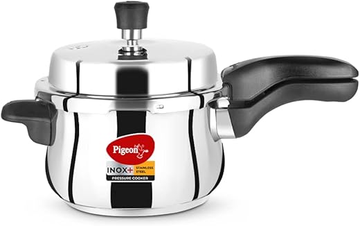 Pigeon by Stovekraft 14502 Induction Base Outer Lid Stainless Steel Pressure Cooker, 5L, Silver