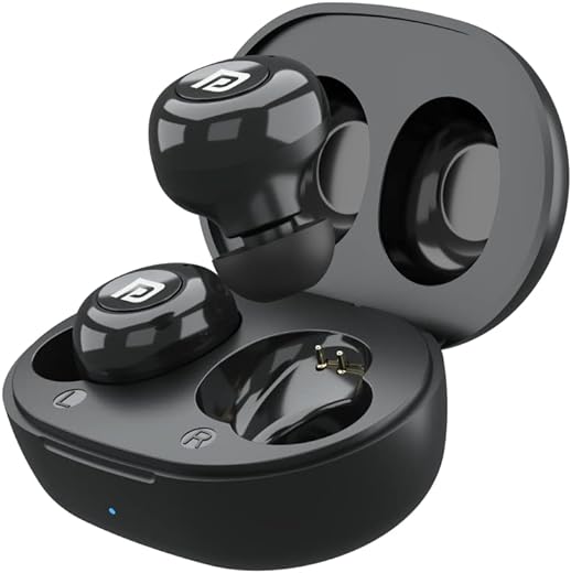 Portronics Harmonics Twins S3 Smart TWS Bluetooth 5.2 in Ear Earbuds with 20 Hrs Playtime, 8Mm Drivers, Type C Charging, Ipx4 Water Resistant, Low Latency, Lightweight Design(Black)