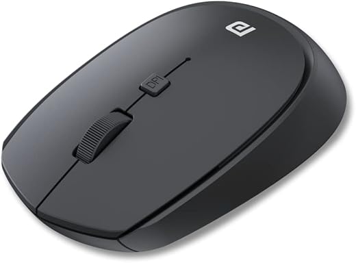 Portronics Toad 23 Wireless Optical Mouse with 2.4GHz, USB Nano Dongle, Optical Orientation, Click Wheel, Adjustable DPI(Black)