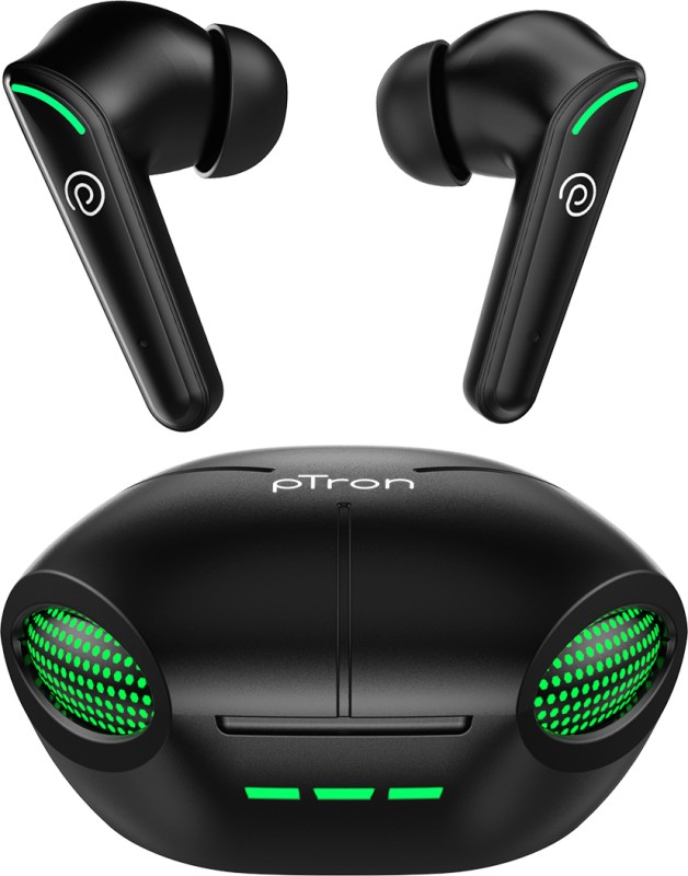 PTron Bassbuds Viper Bluetooth Headset(Black, True Wireless)