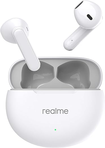 realme Buds T01 Truly Wireless in-Ear Earbuds with AI ENC for Calls, 13mm Dynamic Bass Driver, Upto 28Hrs Battery,88mm Latency,Bluetooth V5.4 & Google Fast Pair (White)