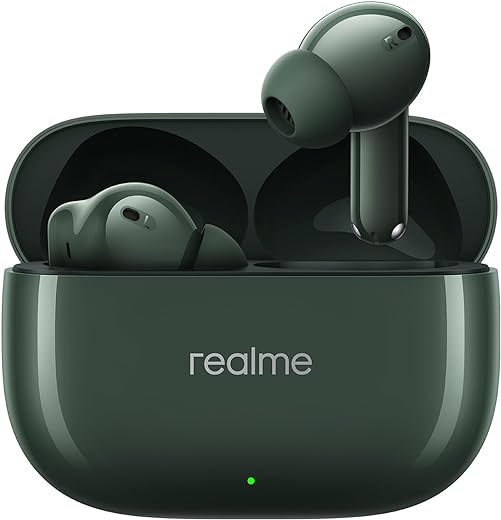 realme Buds T300 Truly Wireless in-Ear Earbuds with 30dB ANC, 360° Spatial Audio Effect, 12.4mm Dynamic Bass Boost Driver with Dolby Atmos Support, Upto 40Hrs Battery and Fast Charging (Dome Green)