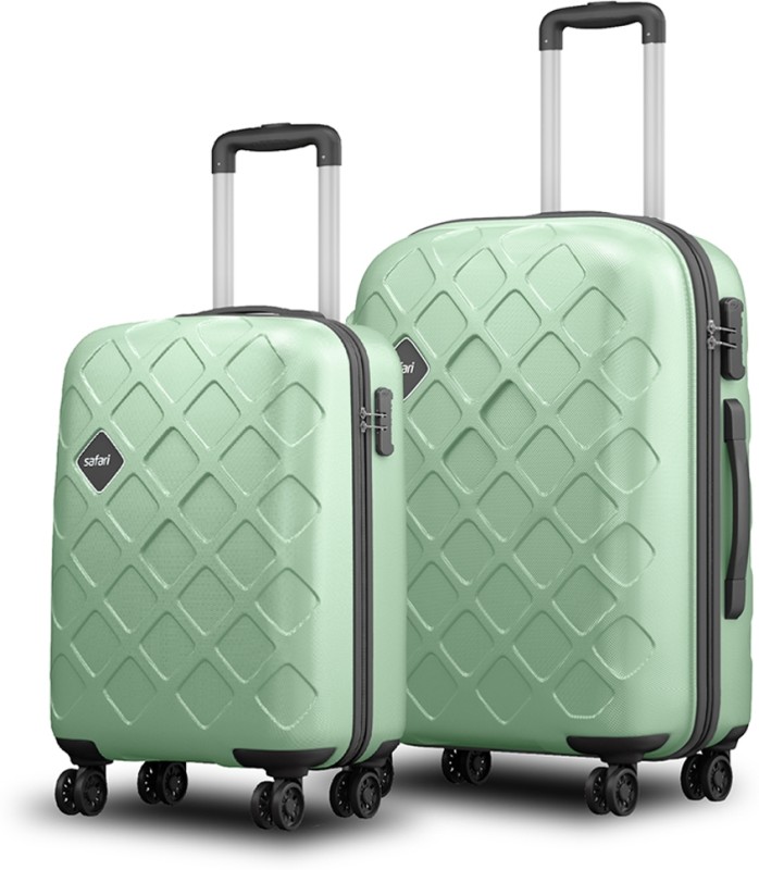 SAFARI Hard Body Set of 2 Luggage 4 Wheels Mosaic 2P Set 4W Green DiscountDunia