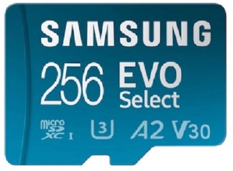 SAMSUNG EVO Select 256 GB MicroSDXC Class 10 130 MB/s Memory Card(With Adapter)