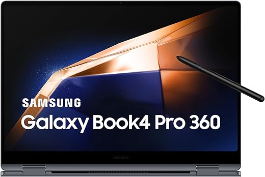 Samsung Galaxy Book4 Pro 360| Intel Evo Core Ultra 7 155H| Built-in AI| 16" (40.64cm) Touchscreen 2-in-1 Dynamic AMOLED 2X 120Hz| 500 Nits (16GB/512GB SSD/Intel Arc/Win11/MSO'21/Gray/1.66kg)|S-Pen