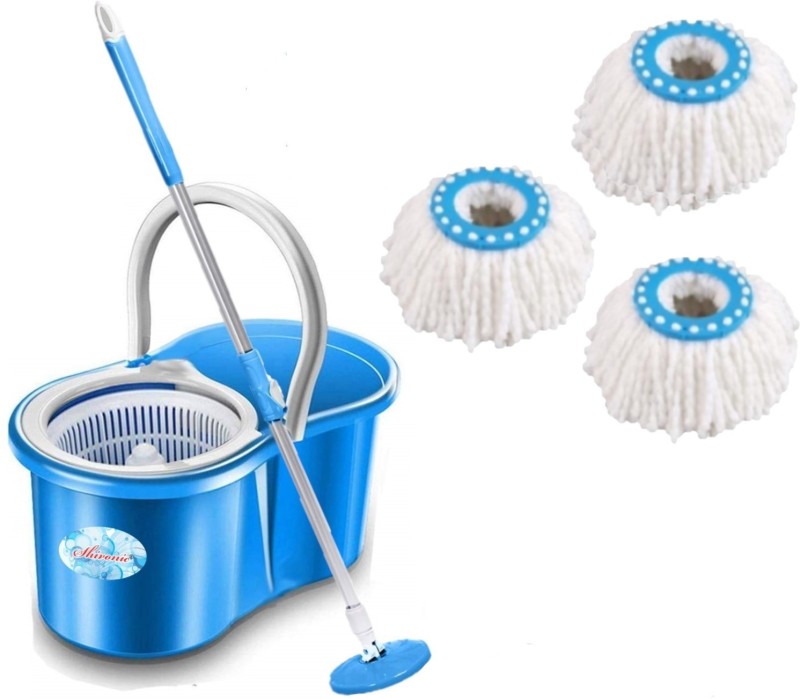 Shivonic Amazing Smart Easy To Clean Floor Magic Bucket 2 Absorbers, Floor , Wet and Dry Mop Set(Blue)