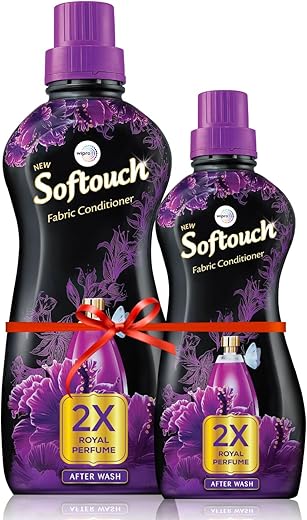 Softouch 2X Royal Perfume 800+200ml Fabric Conditioner with Bergamot, Grapefruit & Jasmine| After Wash Liquid Fabric Softener with & Long-Lasting Fragrance| Suitable for All Clothes