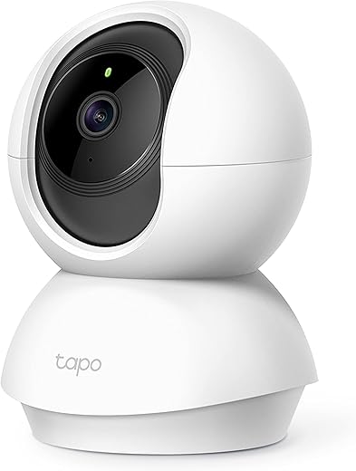 Tapo TP-Link C200 360° 2MP 1080p Full HD Pan/Tilt Home Security Wi-Fi Smart Camera| Alexa Enabled| 2-Way Audio| Night Vision| Motion Detection| Sound and Light Alarm| Indoor CCTV White