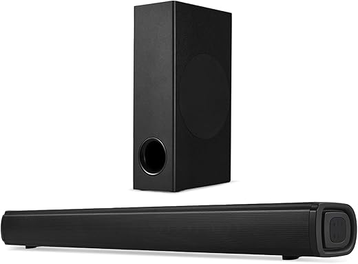 TCL S332W 2.1 CH 200W Soundbar with Wired Subwoofer, Supporting Bluetooth, HDMI(ARC), Coaxial Input, AUX, USB & Remote Control (Black)