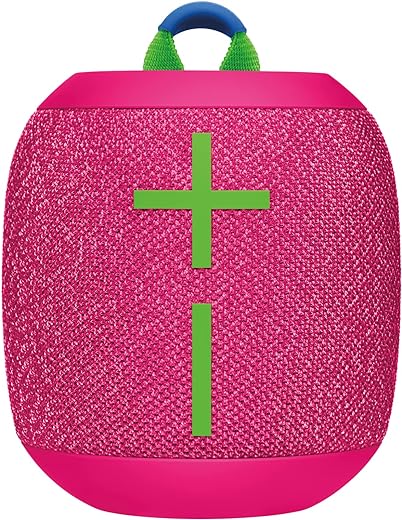 Ultimate Ears WONDERBOOM 3, Small Portable Wireless Bluetooth Speaker, Big Bass 360-Degree Sound for Outdoors, Waterproof, Dustproof IP67, Floatable, 40 m Range - Pink
