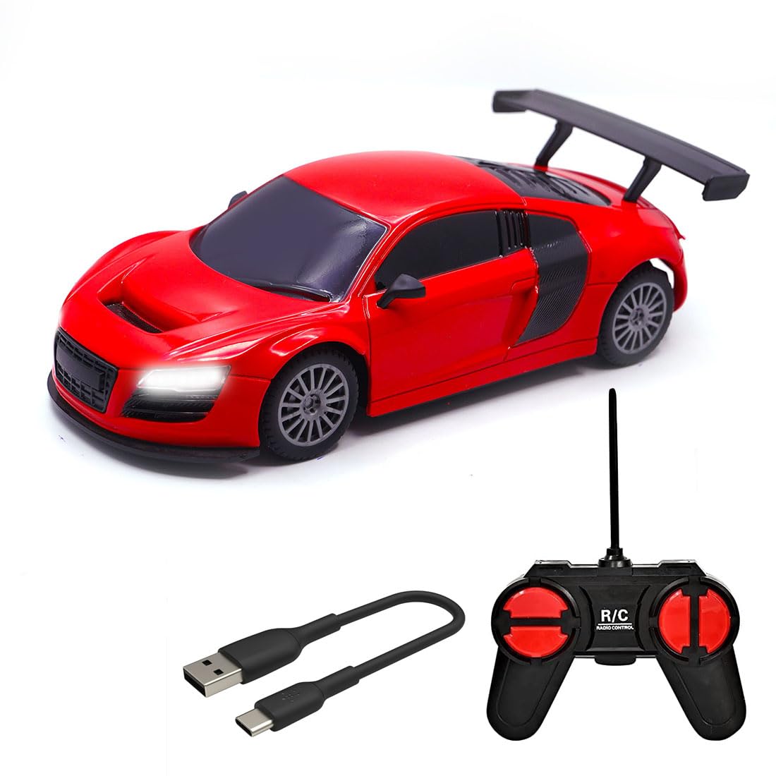 Wembley Remote Control Car for Kids | High Speed Racing Car | Rechargeable Mini Rc Car 1:24 Scale Remote Car for Kids - Red