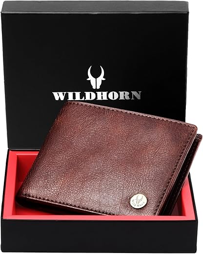 WildHorn RFID Protected Leather Wallets for Men I 6 Credit/Debit Card Slots I 2 Currency Compartments I 1 Coin Pocket