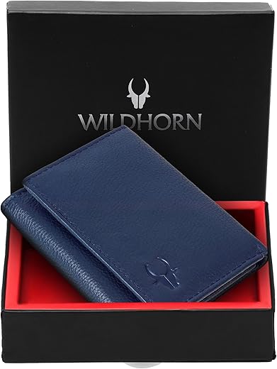 WildHorn Trifold Leather Wallet for Men I Handcrafted I Ultra Strong Stitching I Card Slots I Transparent ID Window I Currency Compartment