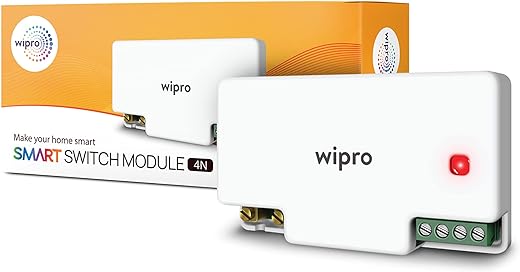 Wipro Smart Switch Module, 4 Switch Control Compatible with Alexa & Google Home (Pack of 1,White)