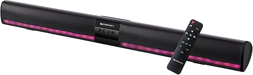 Zebronics Ace Plus Wireless Soundbar with 30W Output, Dual Passive Radiator, RGB Lights,Built-in Rechargeable Battery, Bluetooth 5.1,Coaxial Input, AUX, FM Radio, USB, mSD, TWS Function