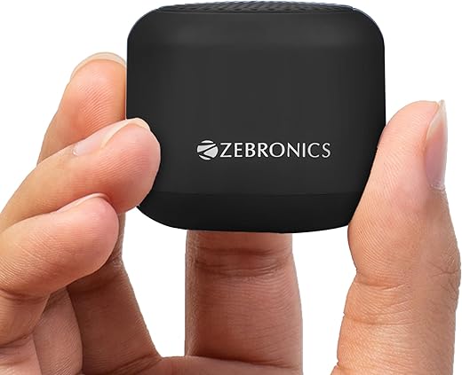 ZEBRONICS New Launch PIXIE Portable Speaker, 5 Watts, Supports Bluetooth, TWS Function, mSD, Compact Design, Call Function, Carry Loop, upto 7h Backup (Black)