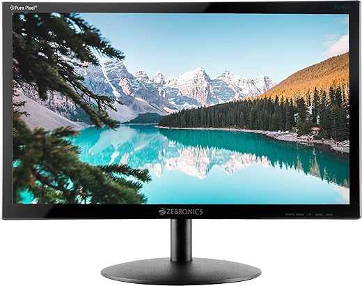 ZEBRONICS Zeb-V19Hd 18.5 Inch (46.99 Cm) Led Monitor with Supporting Hdmi, Vga Input, Hd 1366 X 768 Pixels, 16.7M Colors, Glossy Panel, Slim Design & Wall Mountable, Black