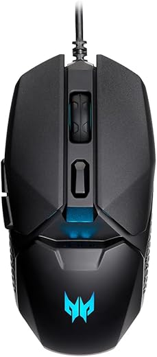 Acer Predator Cestus 327 Multi-Grip Design Wired Gaming Mouse (8000 DPI/150 IPS/6 Buttons/5-level DPI Settings with 5 LED Color/ELAN OM36 Sensor/1000Hz Polling Rate) with 20M Click Lifespan, Black