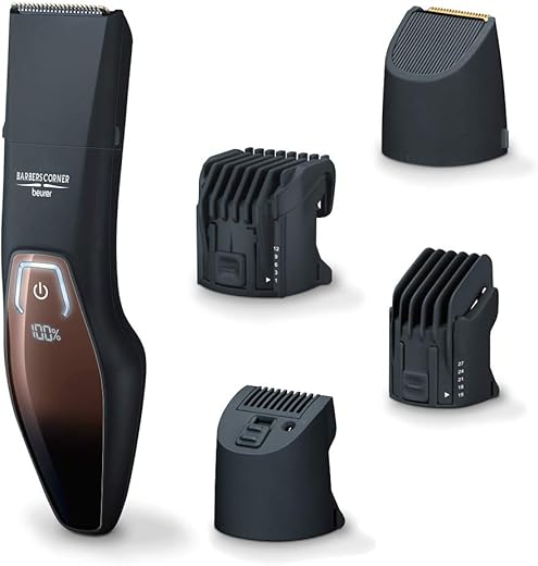 Beurer Hr 4000 Cordless Beard Trimmer / Styler Splash-Proof, Battery Powered Led Display With 3 Years Warranty Men