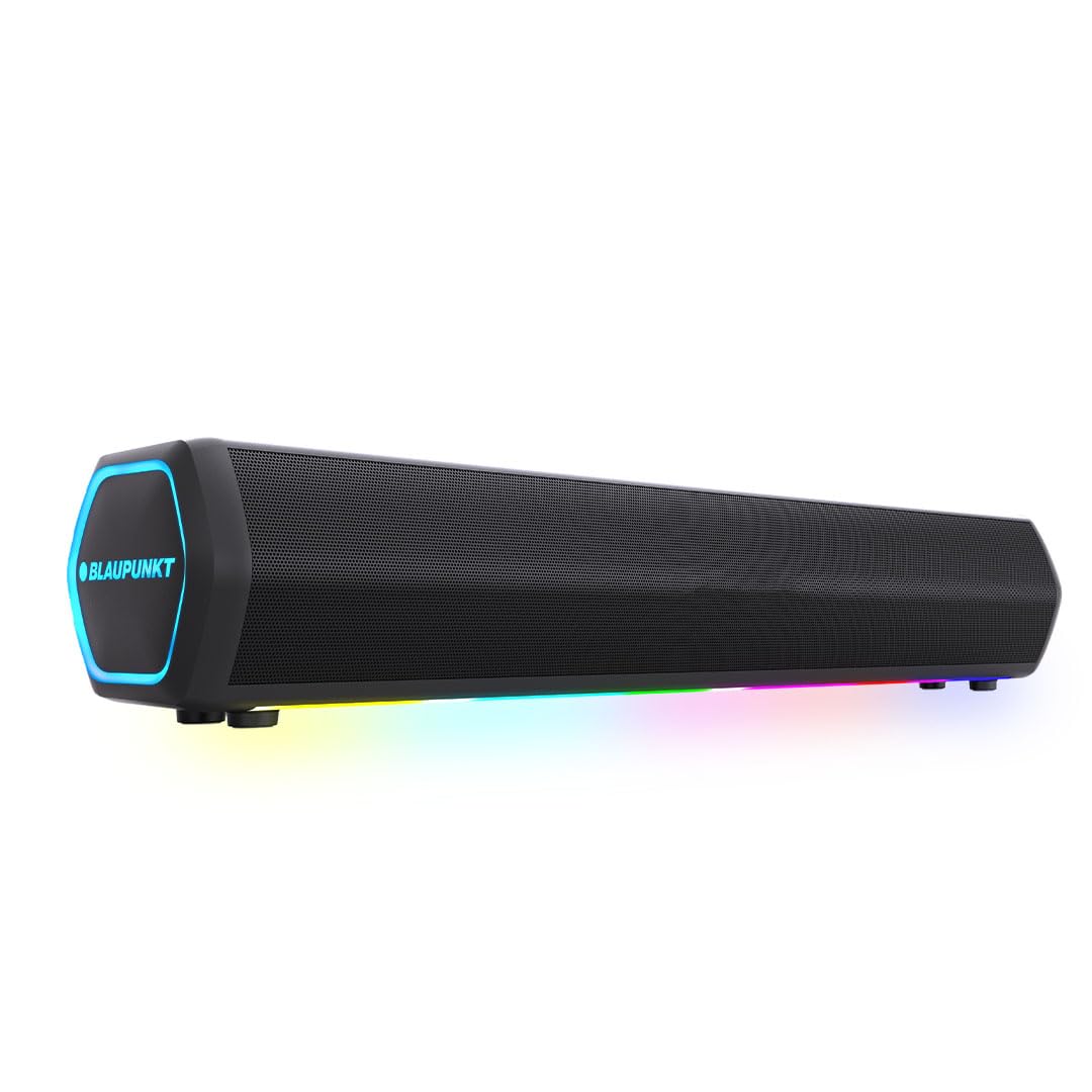 Blaupunkt Newly Launched SBA20 Pro 25W Bluetooth Soundbar with 2000mAh Battery I RGB Lights I HoneyComb Design I AUX, Bluetooth, USB & TWS I BT Speaker for TV, Mobile, PC, Laptops