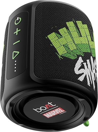 boAt Stone 352 Bluetooth Speaker with 10W RMS Stereo Sound, TWS Feature, Up to 12H Total Playtime, Multi-Compatibility Modes and Type-C Charging(Green Fury - Hulk Edition)