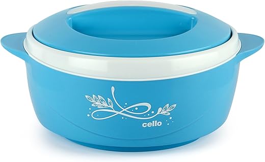 CELLO Sapphire Insulated Inner Steel Casserole for Roti, 1500ml, Blue | Hot Box for Kitchen | Hot Pot for Home | Chapati Box | Locks in The Cold & Heat for Long | Serving Bowl with Lid |