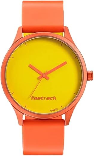 Fastrack Topicals Quartz Analog Yellow Dial Silicone Strap Unisex Watch-68031AP09