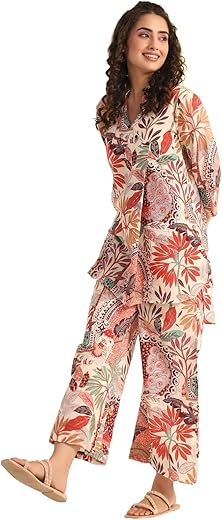 KLOSIA Viscose Women Kurta Set For Women|Co-Ords Set|Kurta Pant Set|Coordinate Set|Summer Suit|Printed Short Kurti With Pant Set|