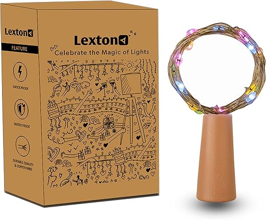 Lexton Multicolor Cork Light | 20 Led | Multicolor | Pack of 1 | for Indoor & Outdoor Decorations