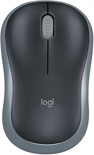 Logitech M186 Wireless Mouse, 2.4GHz with USB Mini Receiver, 12-Month Battery Life, 1000 DPI Optical Tracking, Ambidextrous, Compatible with PC, Mac, Laptop