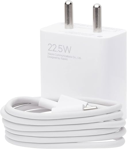 Mi Xiaomi 22.5W Fast USB Type C Charger Combo|Compatible for Mobile,Power Banks|Fast Charging|(Adapter + USB to Type C Cable)|White