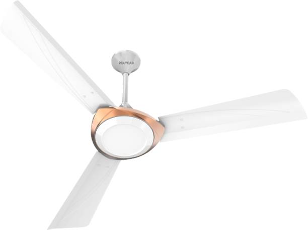 Polycab Superb Neo Bronze Gold 1 Star 1200 mm 3 Blade Ceiling Fan  (Energy Saving | WHITE - BRONZE GOLD | Pack of 1)