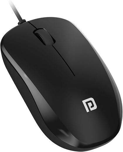 Portronics Toad 102 Wired Mouse with 3 Buttons, Clickable Scroll Wheel, High-Precision 1200 DPI Optical Sensor, 1.5m Long Cable, Ergonomic Ambidextrous Design for PC & Laptop (Black)