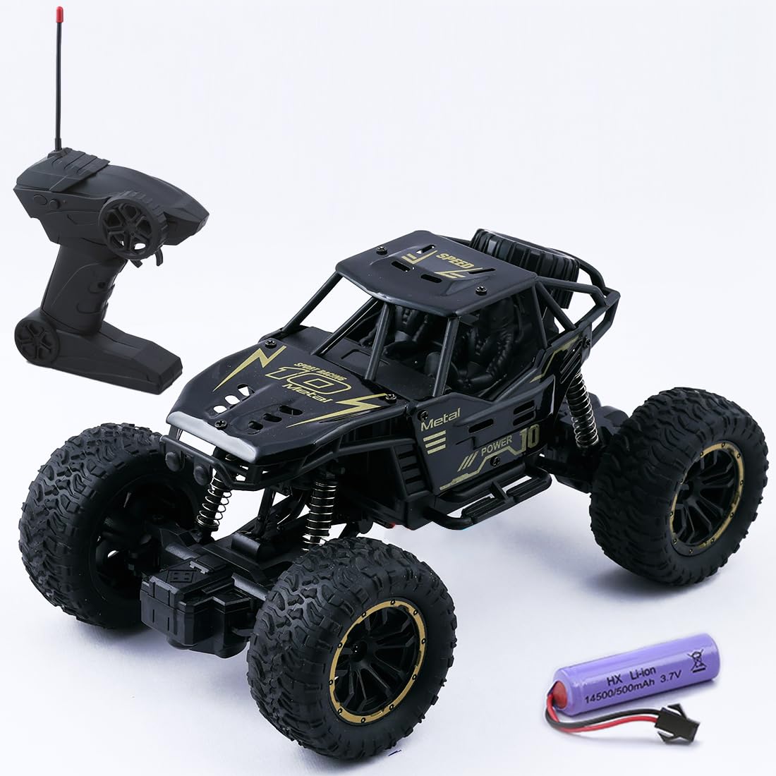 Wembley Rc Monster Truck Remote Control Car for Kids Rock Crawler, 5 Function 1:18 Rc Car Toys for Boys 2Wd Offroad High Speed Remote Car Toys for Kids 5 Years 12 - Black