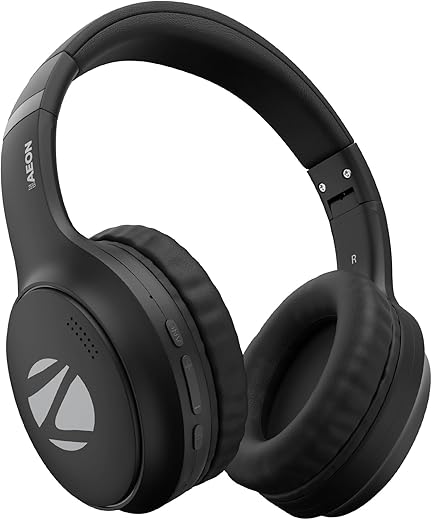 ZEBRONICS Aeon Wireless Over Ear Headphone with 110H Battery Backup, Supports Bluetooth & Aux, Gaming Mode, Enc, Dual Pairing, Rapid Charging (Black)