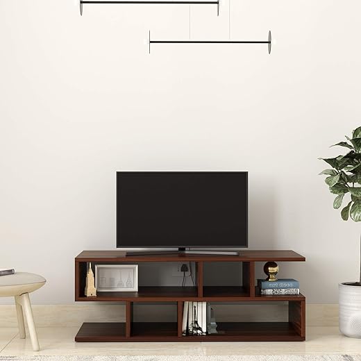Amazon Brand - Solimo Bygny MDF Engineered Wood TV Unit ( Brown , Walnut)