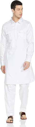 Amazon Brand - Symbol Men Cotton Pathani Kurta Pyjama Set (2pcs)