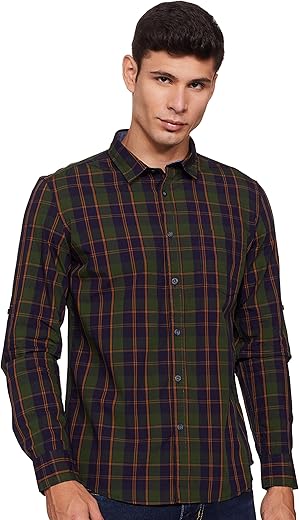 Amazon Brand - Symbol Men's Checkered Regular Fit Casual Shirt