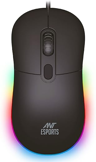 Ant Esports GM40 Wired Optical Gaming Mouse with RGB LED, Lightweight and Ergonomic Design, DPI Upto 2400, Compatible with Windows and Mac