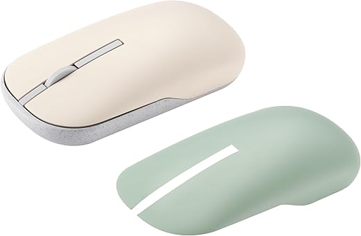 ASUS Marshmallow Md100 USB Mouse, Silent Button, Up to 1600 Dpi, Dual-Mode Connection, with Newtro Green Cover, (Astro Beige)