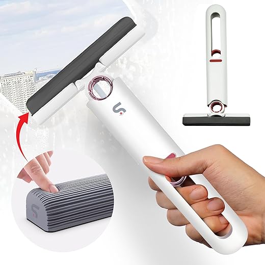 Compact Mini Mop for Kitchen with Sponge | Portable Self-Squeeze Reusable Mop | Strong Absorbent Magic Wiper | Floor Cleaning Wet and Dry Use for Bathroom Walls Glass Car Windows Table Home Cleaning