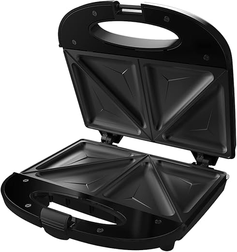 Crompton Instaserve Toast 800 Watts Sandwichmaker with Powerful Heating element (Black), Small