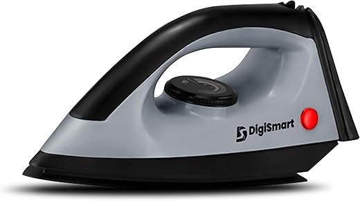 DIGISMART Lancer Light Weight Non-Stick Soleplate Electric Dry Iron for clothes Shock resistant ABS body with Ergonomic Handle Dry Iron Come with 1 Year warranty (1150, Watts)