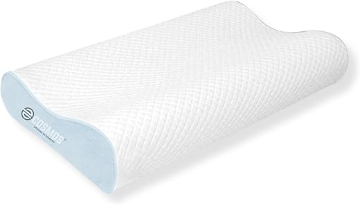 E-COSMOS Memory Foam Pillow, Orthopedic Pillow for Neck Pain Cervical Contour Memory Foam Pillow,Orthopedic Neck Pillow with Washable Cover, Bed Pillows for Side, Back, Stomach Sleepers. (Sky Blue)