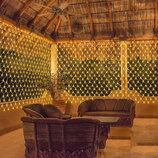 Gesto Net Mesh Lights for Decoration – 8 Flashing Modes Net Mesh String Lights | 200 Light Bulbs Waterproof Mesh Curtain for Balcony, Outdoor,Diwali Decoartion,Christmas Decoration(6 ft x 6 ft)