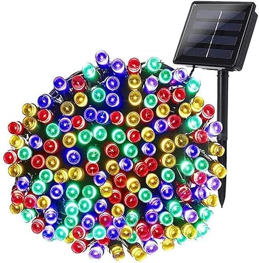 GIGAWATTS 100 LED Solar Fairy String Light 10m Copper Wire Flowers Pot Diwali & Festival Decoration Lighting for Balcony Lawn Outdoor Indoor Backyards Pathways (Multicolour)