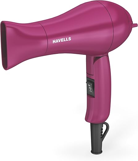 Havells 1000 Watt Foldable Hair Dryer; 2 Heat Settings (Hot/Warm), Heat Balance Technology | Purple | Your Perfect Blow Dry Companion For Effortless Hair Styling | Hd1810