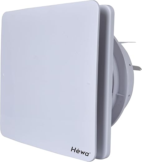 HEWA Casa 6 inch 150mm (round) High Speed Copper Exhaust fan for Bathroom Kitchen Office with Dust Protection Shutters (White)