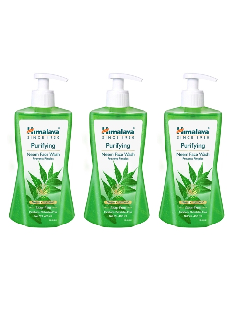 Himalaya 3Pcs Anti-Pimple Purifying Neem Face Wash with Turmeric - 400ml each